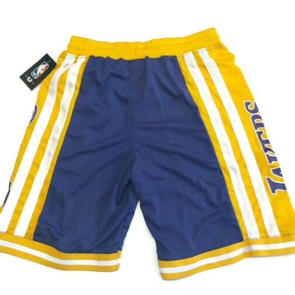 NBA Los Angeles Lakers UNK Athletic Basketball Shorts Yellow Purple Mens S - Picture 4 of 4